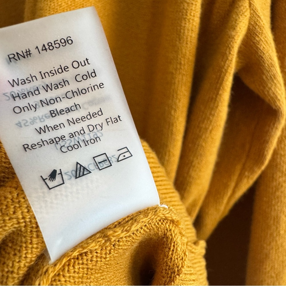 NWT Universal Standard Statement Wrap Sweater Dried Saffron Yellow Cotton 14-16 - Picture 12 of 13